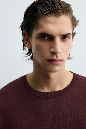 TEXTURED TURN-UP TRIM SWEATER - Image 5