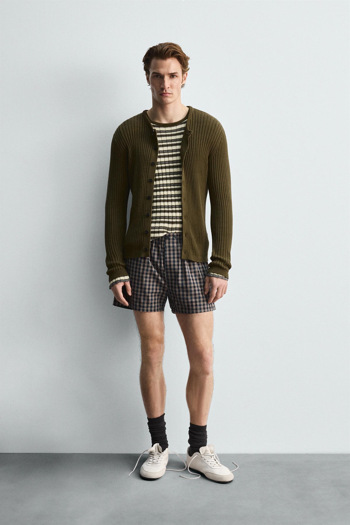 RIB KNIT CARDIGAN - Image 1