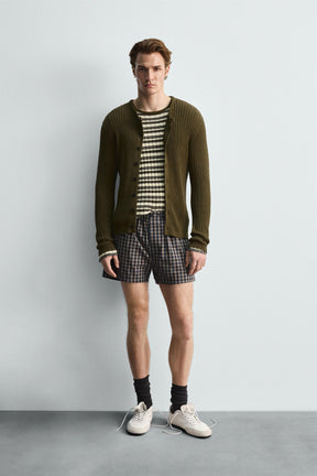 RIB KNIT CARDIGAN - Image 1