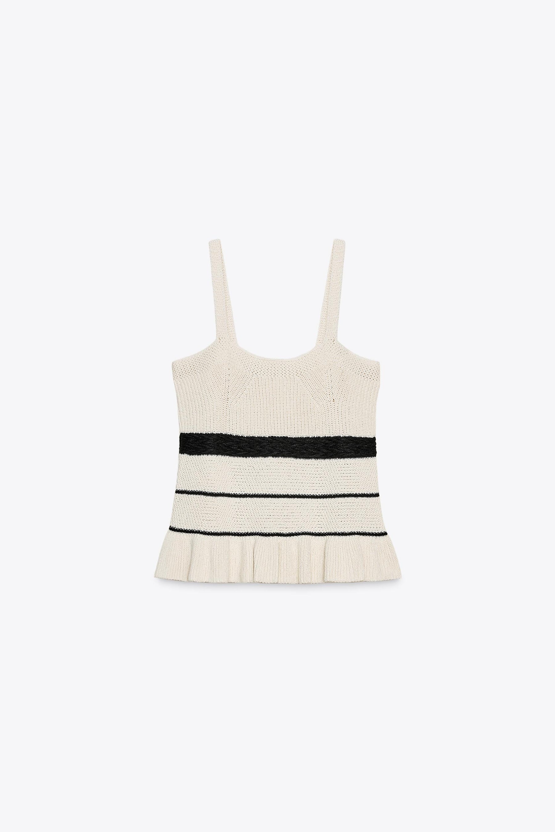 TEXTURED KNIT STRAPPY TOP - Image 3