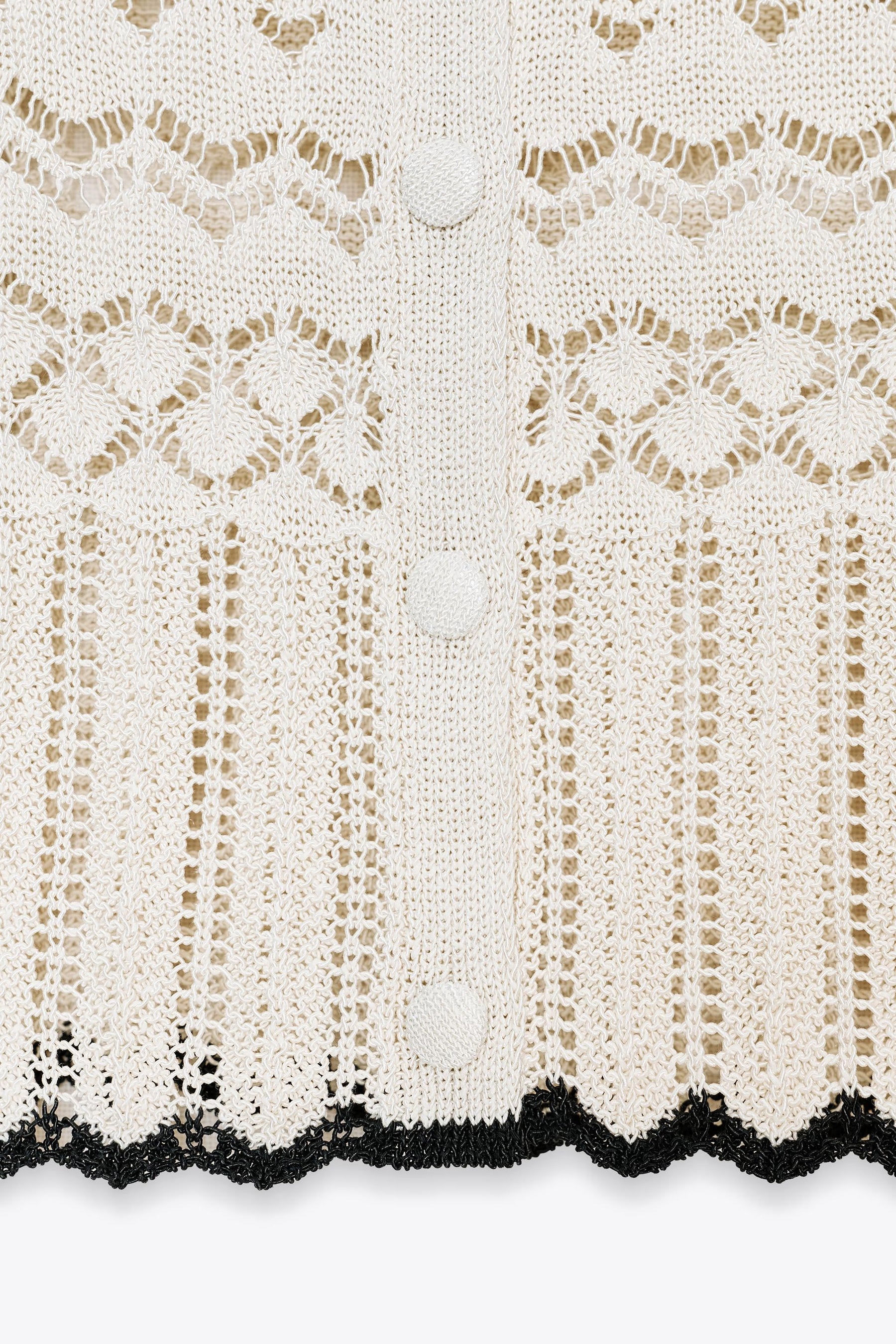 POINTELLE KNIT SHORT SLEEVE CARDIGAN - Image 5