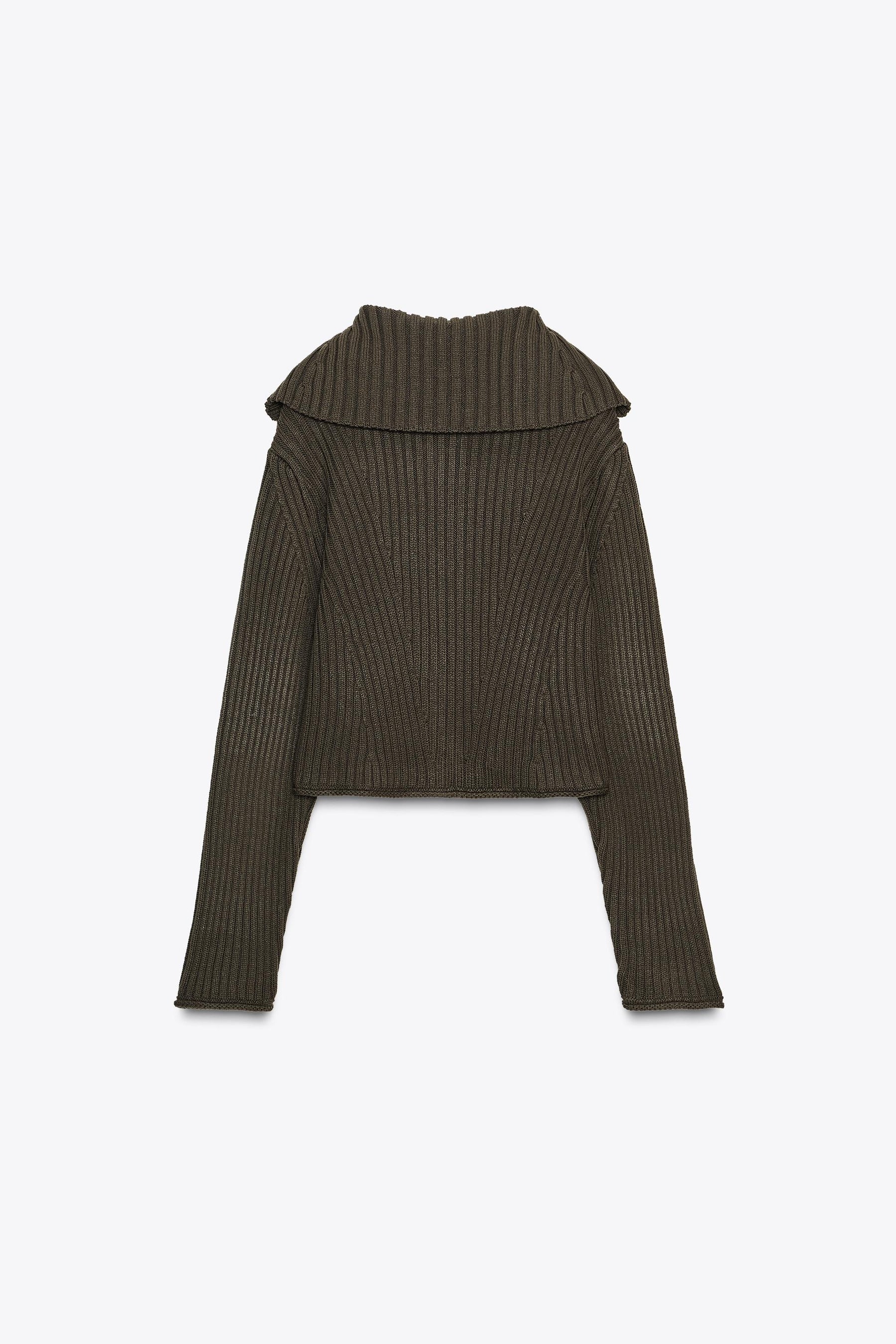 RIB KNIT CARDIGAN WITH BUTTONS - Image 4