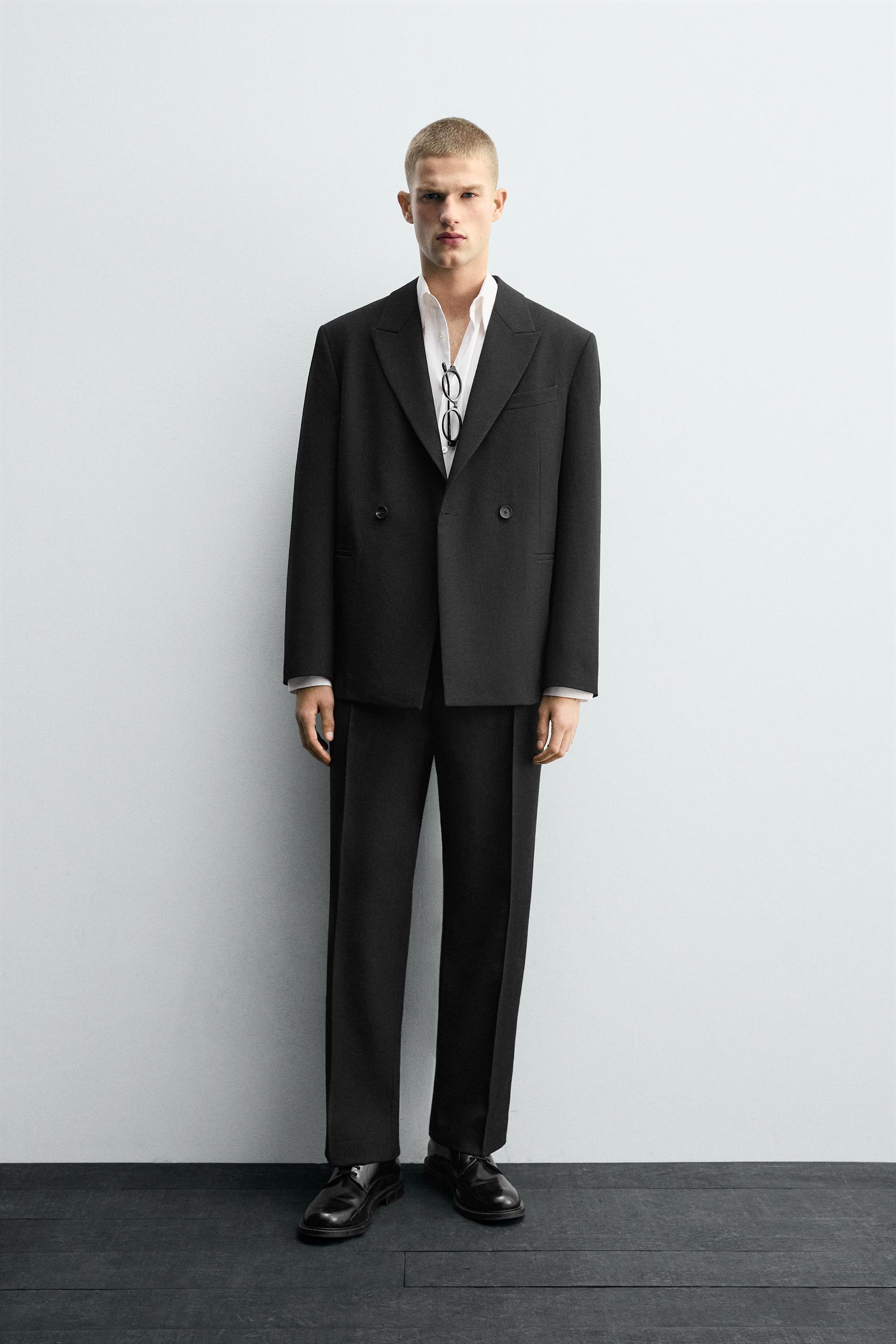 DOUBLE-BREASTED WOOL SUIT BLAZER - Image 1