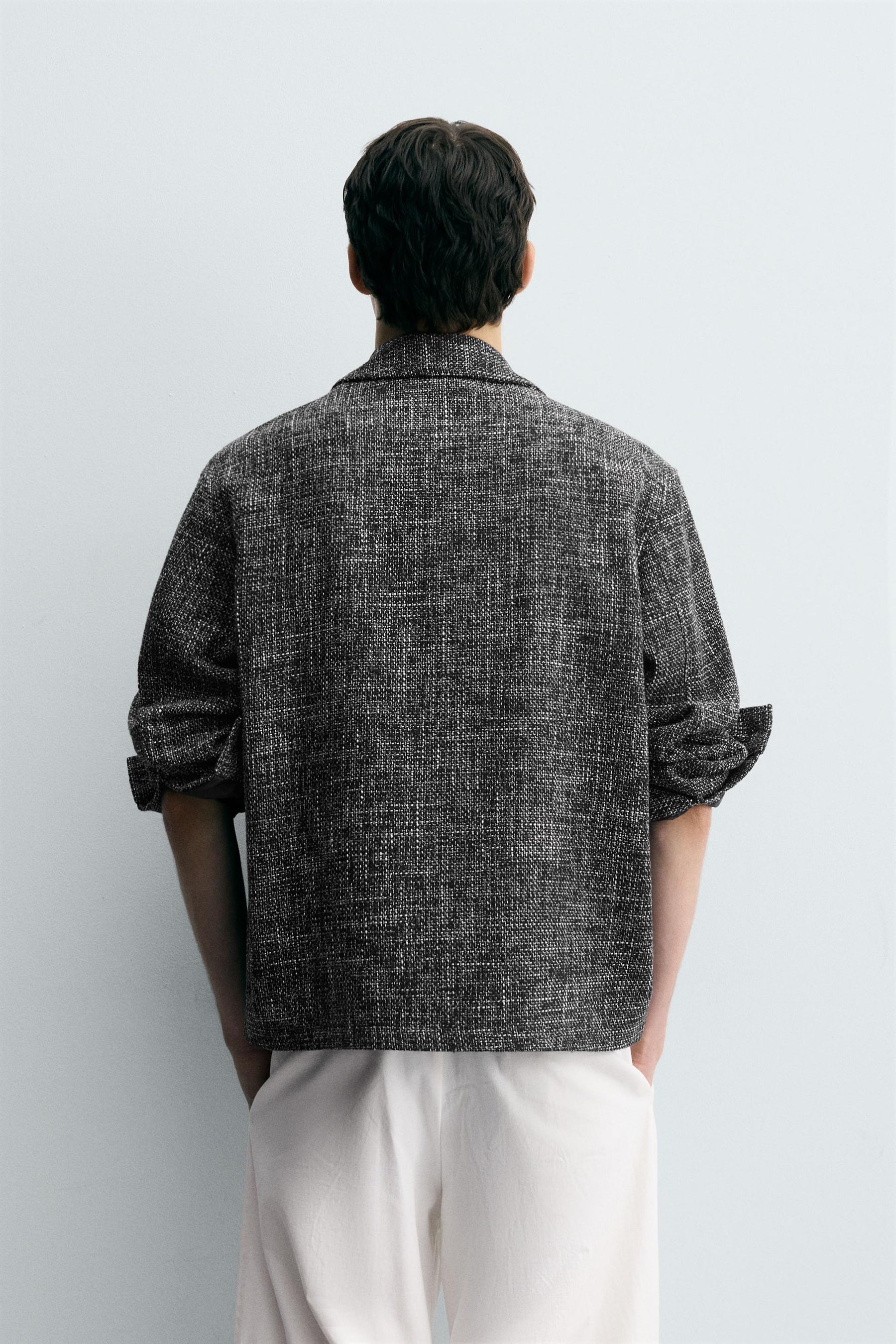 ZIP-UP TEXTURED OVERSHIRT - Image 3