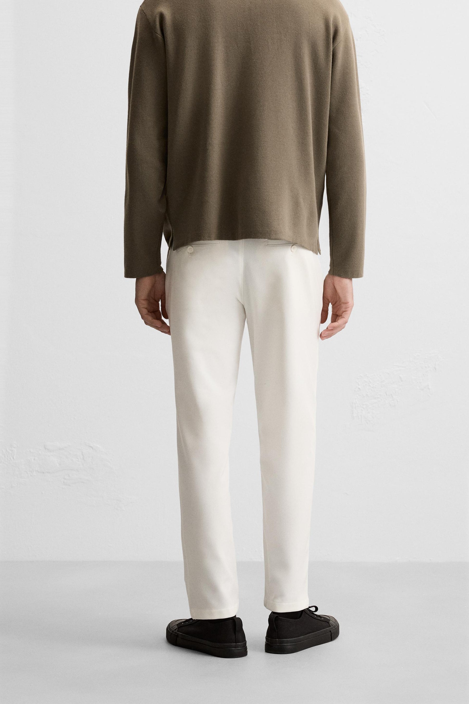 COMFORT TEXTURED CHINO TROUSERS - Image 3