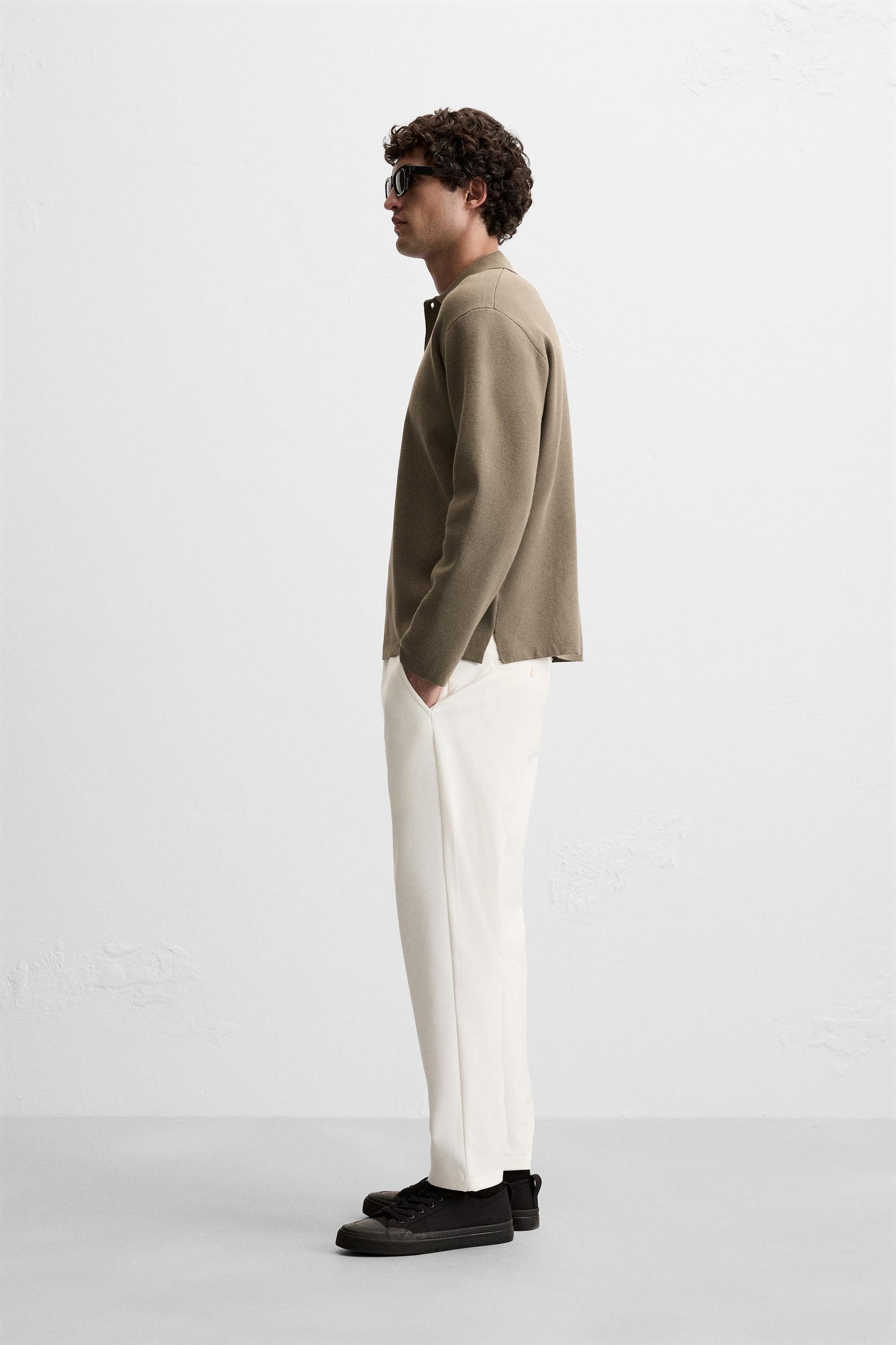 COMFORT TEXTURED CHINO TROUSERS - Image 4