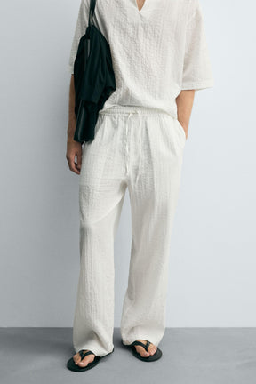 TEXTURED RELAXED FIT TROUSERS - Image 2