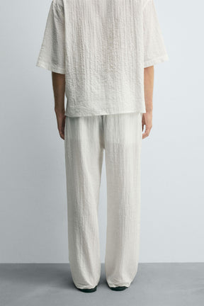 TEXTURED RELAXED FIT TROUSERS - Image 3