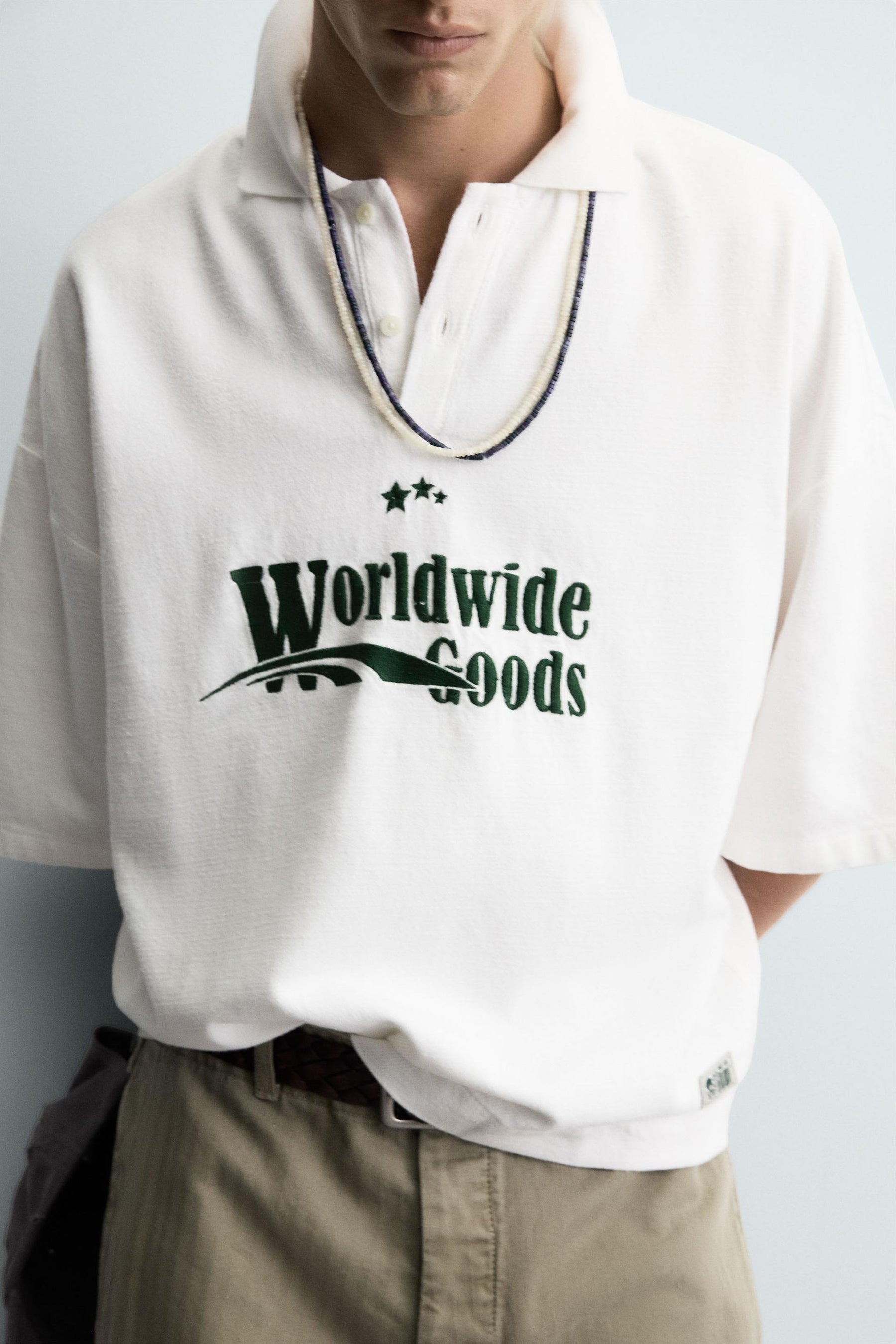 EMBROIDERED BOXY FIT POLO SHIRT - Image 5