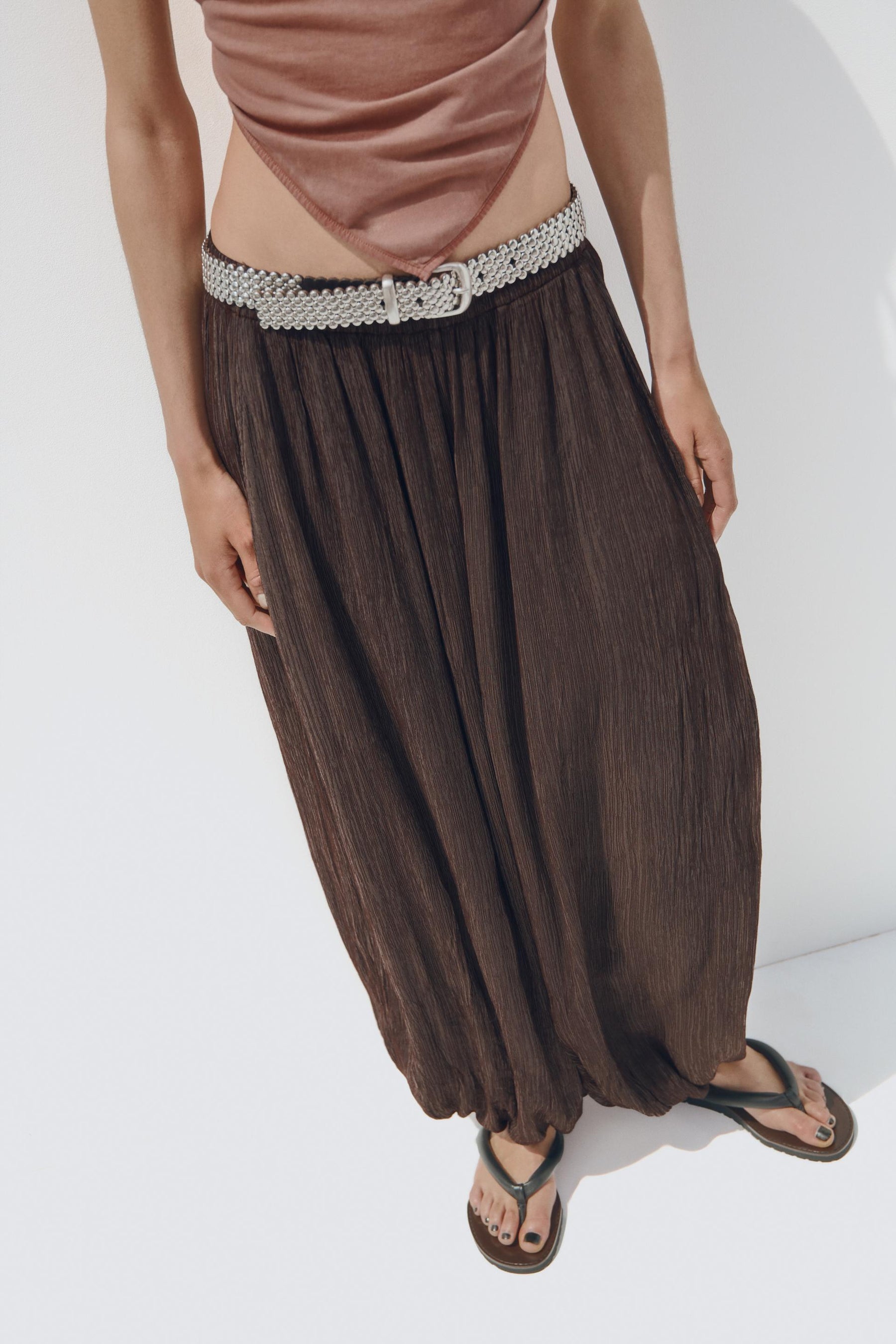 Textured Balloon Trousers