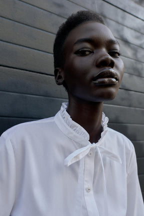 Peplum Poplin Bow Shirt