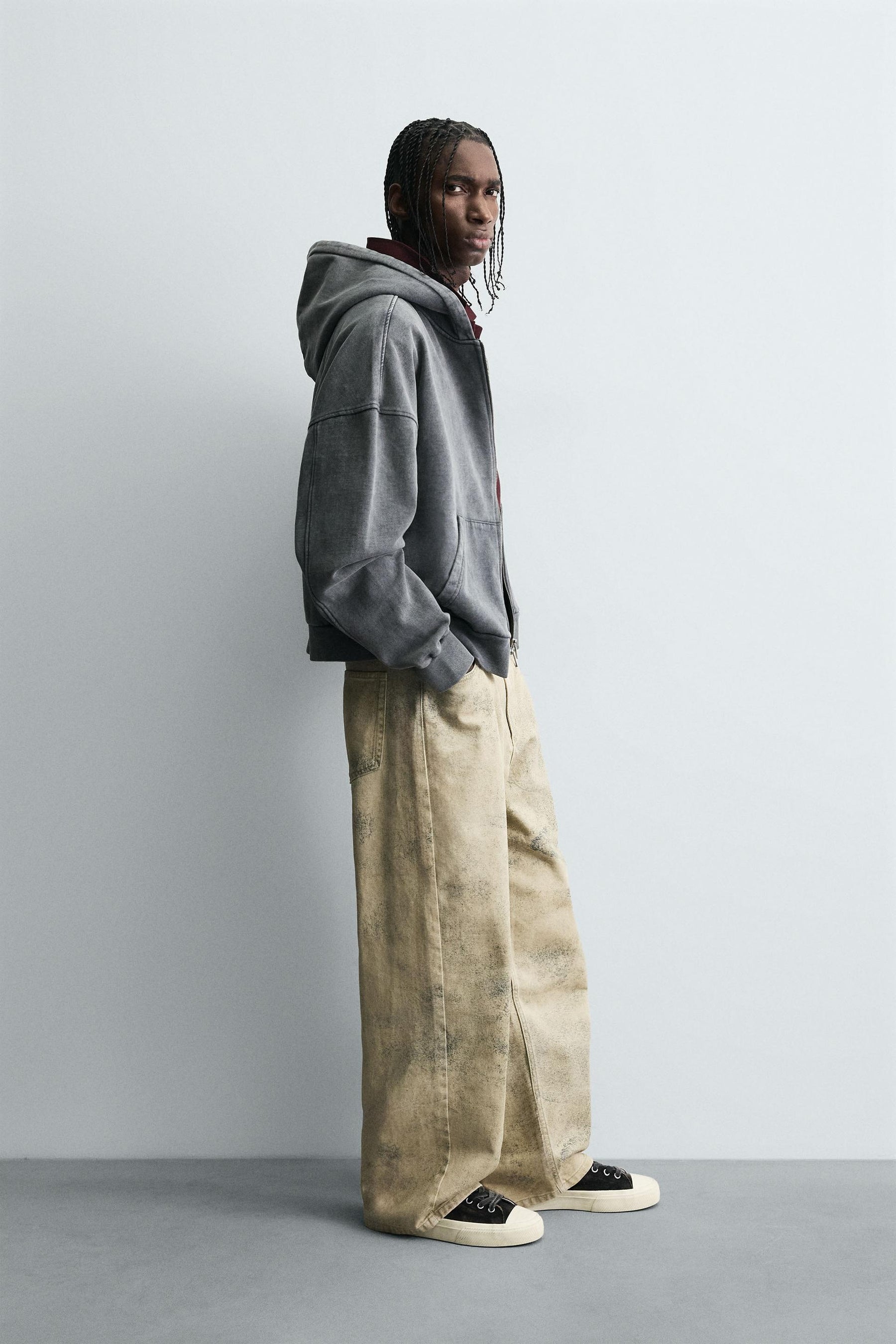 FADED PRINT BAGGY FIT TROUSERS - Image 4