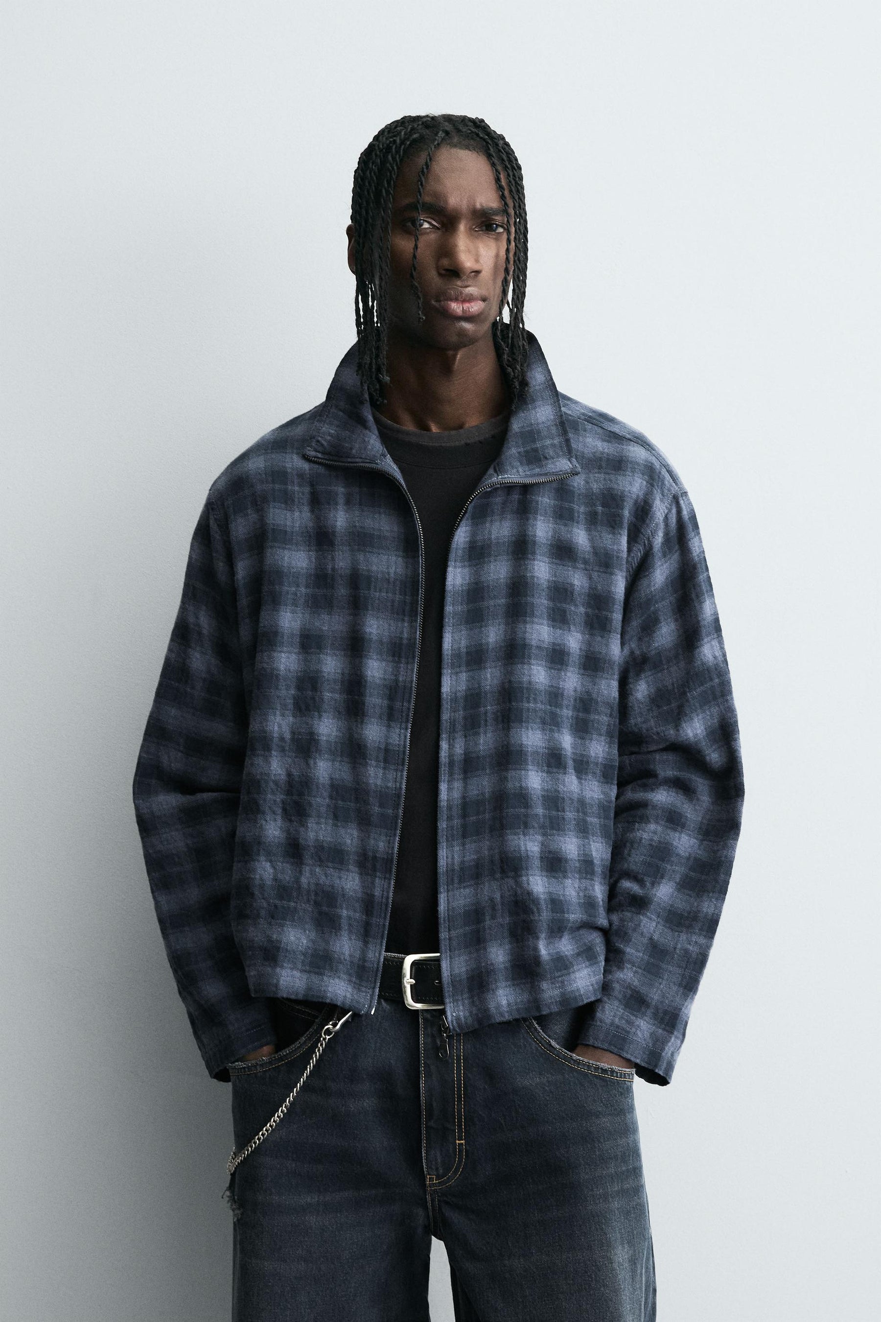 CHECK ZIP-UP SHIRT - Image 2