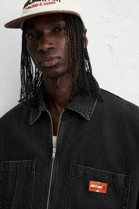 ZIP-UP DENIM POLO SHIRT - Image 5