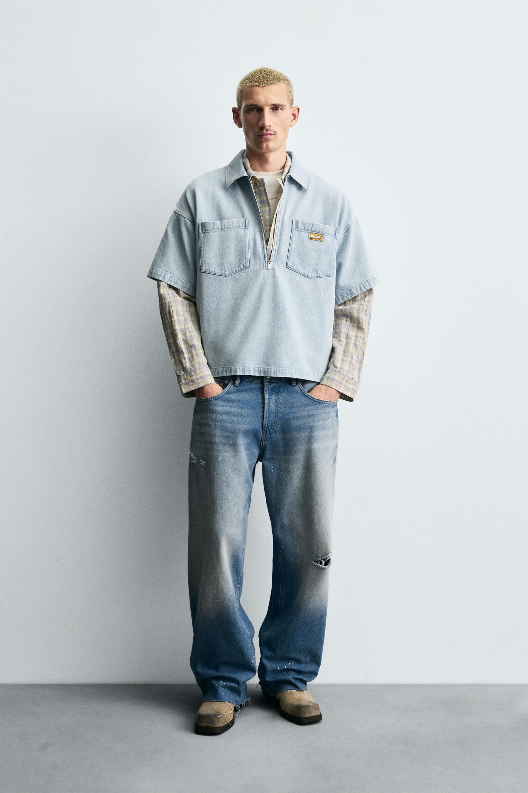 LIGHT DENIM POLO SHIRT - Image 1