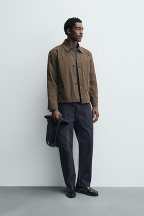 WASHED STRAIGHT-LEG TROUSERS - Image 1