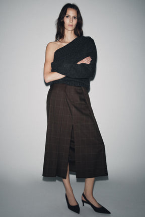 Pleated Check Skirt