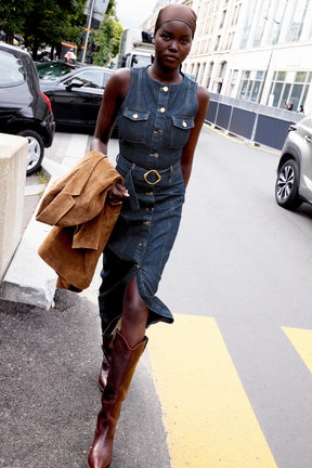 Z1975 DENIM DRESS WITH BELT - Image 1