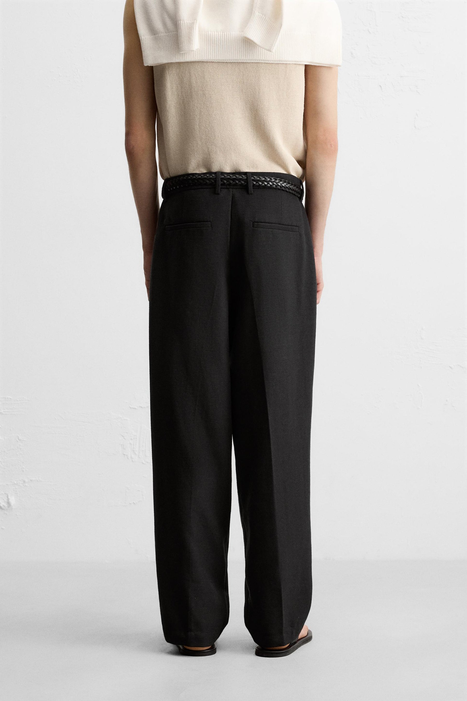 RELAXED FIT PLEATED TROUSERS - Image 3