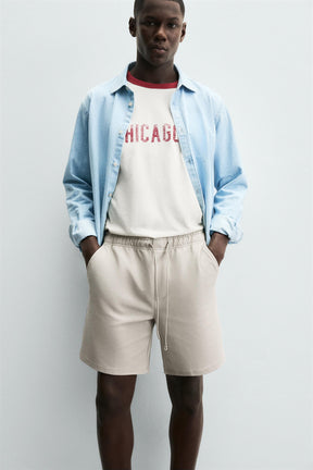 TEXTURED COMFORT BERMUDA SHORTS - Image 5