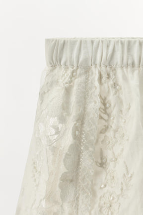 EMBROIDERED LACE SHORTS