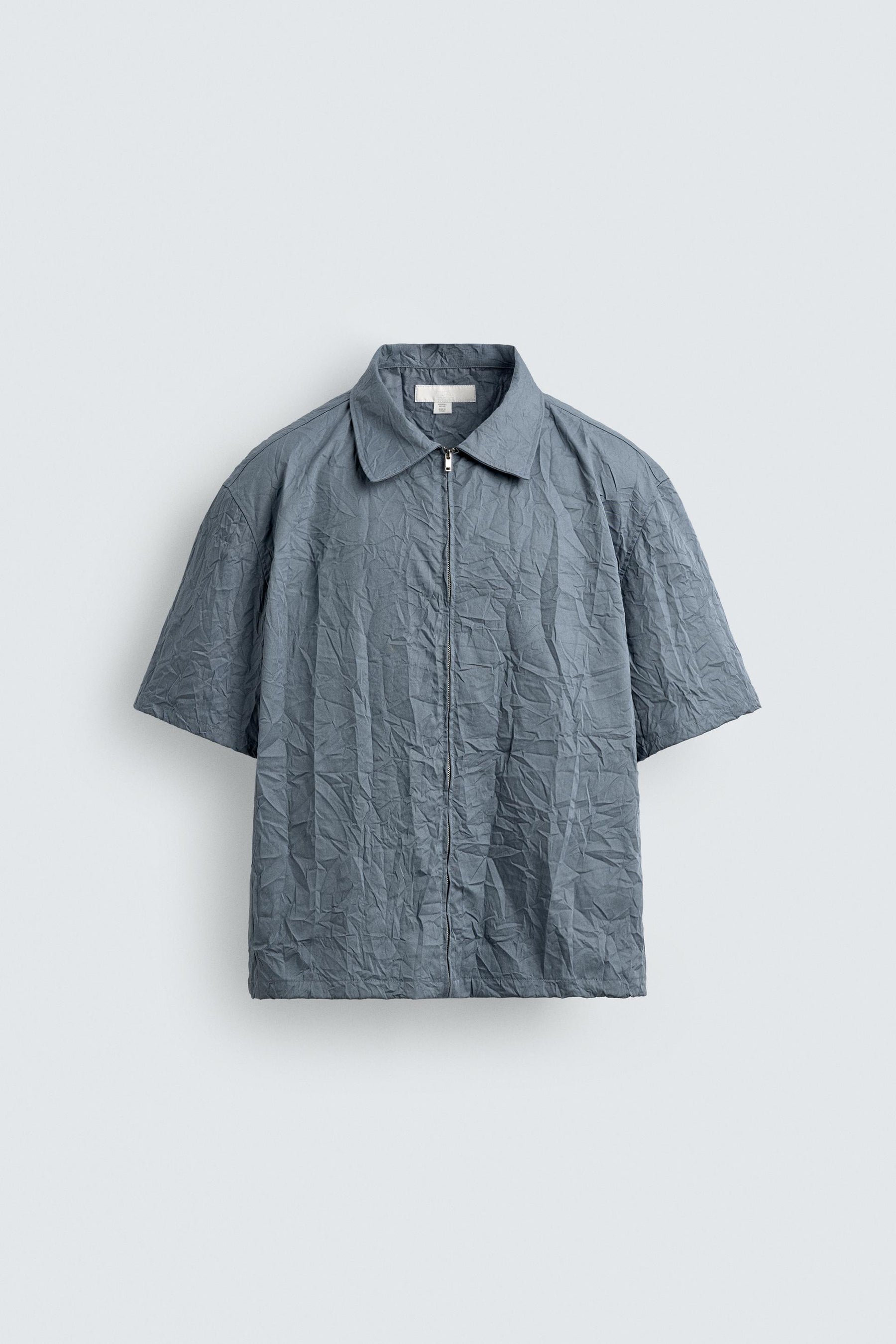 CREASED-EFFECT ZIP-UP SHIRT - Image 7