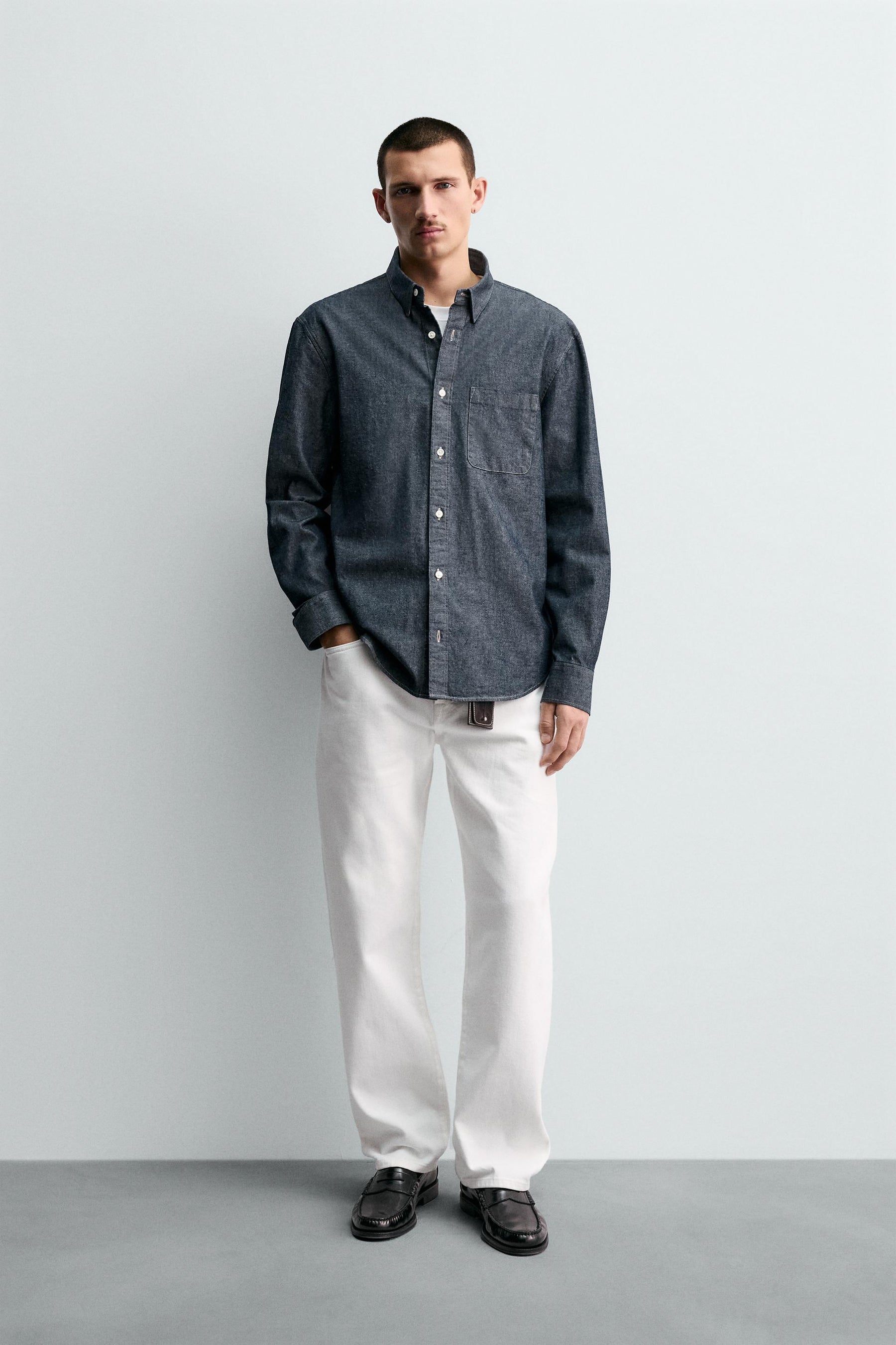 RELAXED FIT DENIM SHIRT - Image 1
