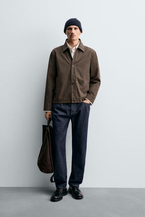 WASHED REGULAR FIT OVERSHIRT - Image 1