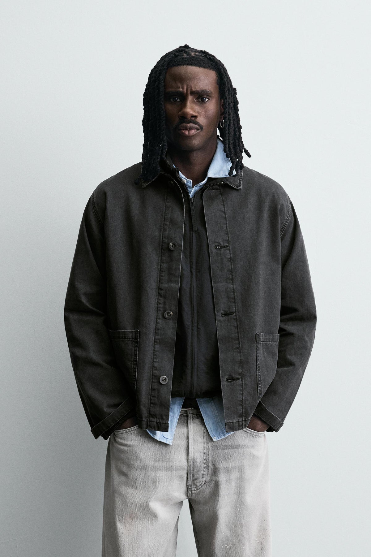 WASHED COTTON/LINEN OVERSHIRT - Image 2