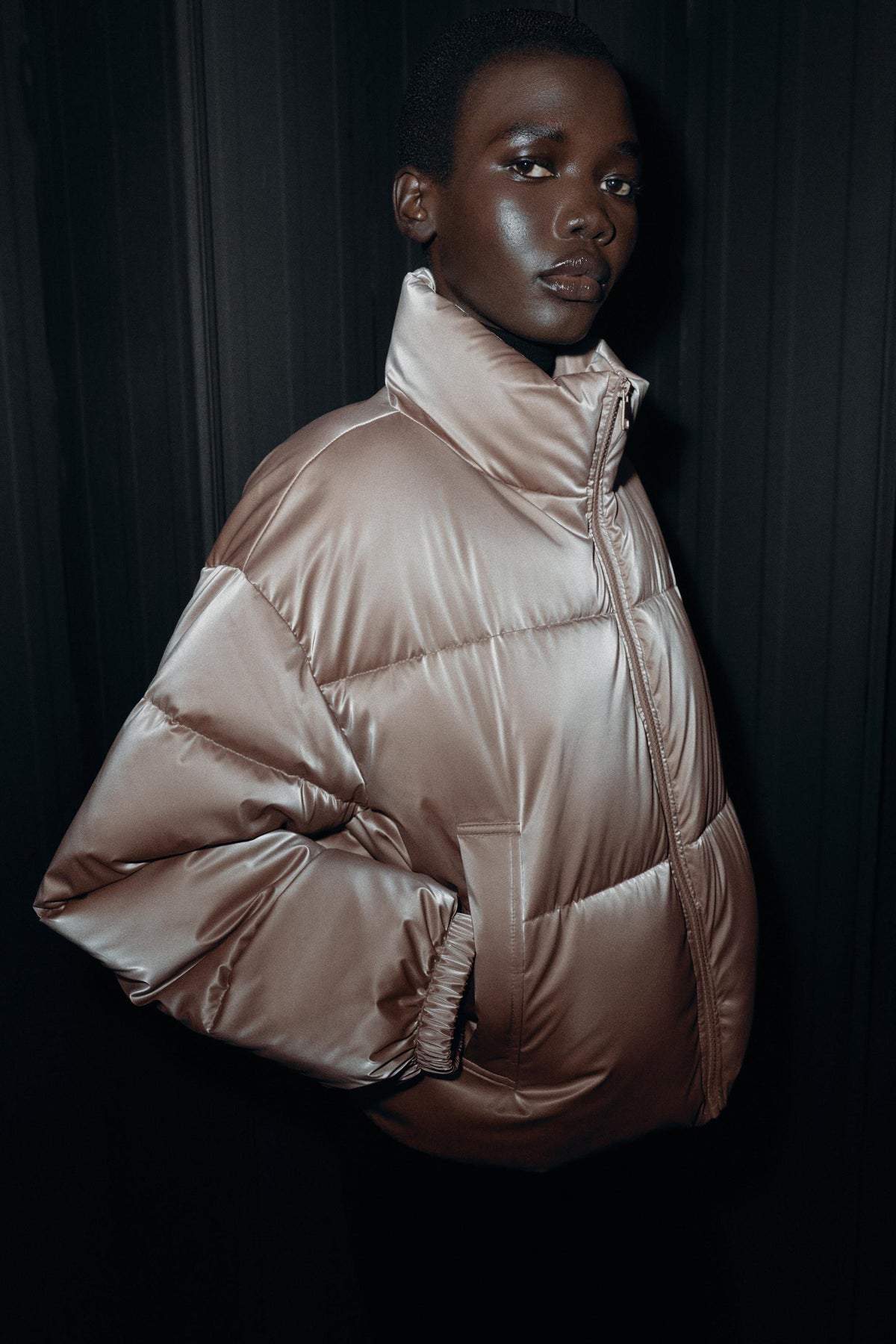 SHINY WATER-REPELLENT WINDBREAKER ANORAK - Image 2