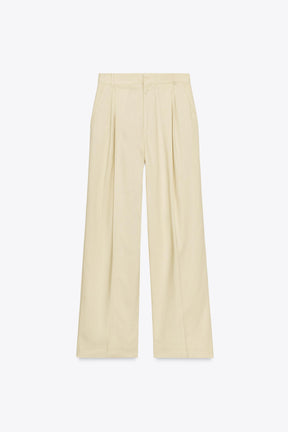 Wide-Leg Darted Trousers