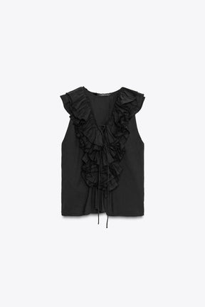 Ruffled Woven Top