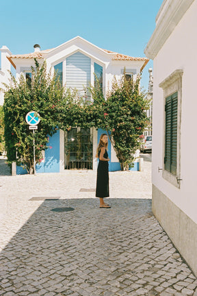 MIDI DRESS WITH LINEN BLEND BELT - Image 3