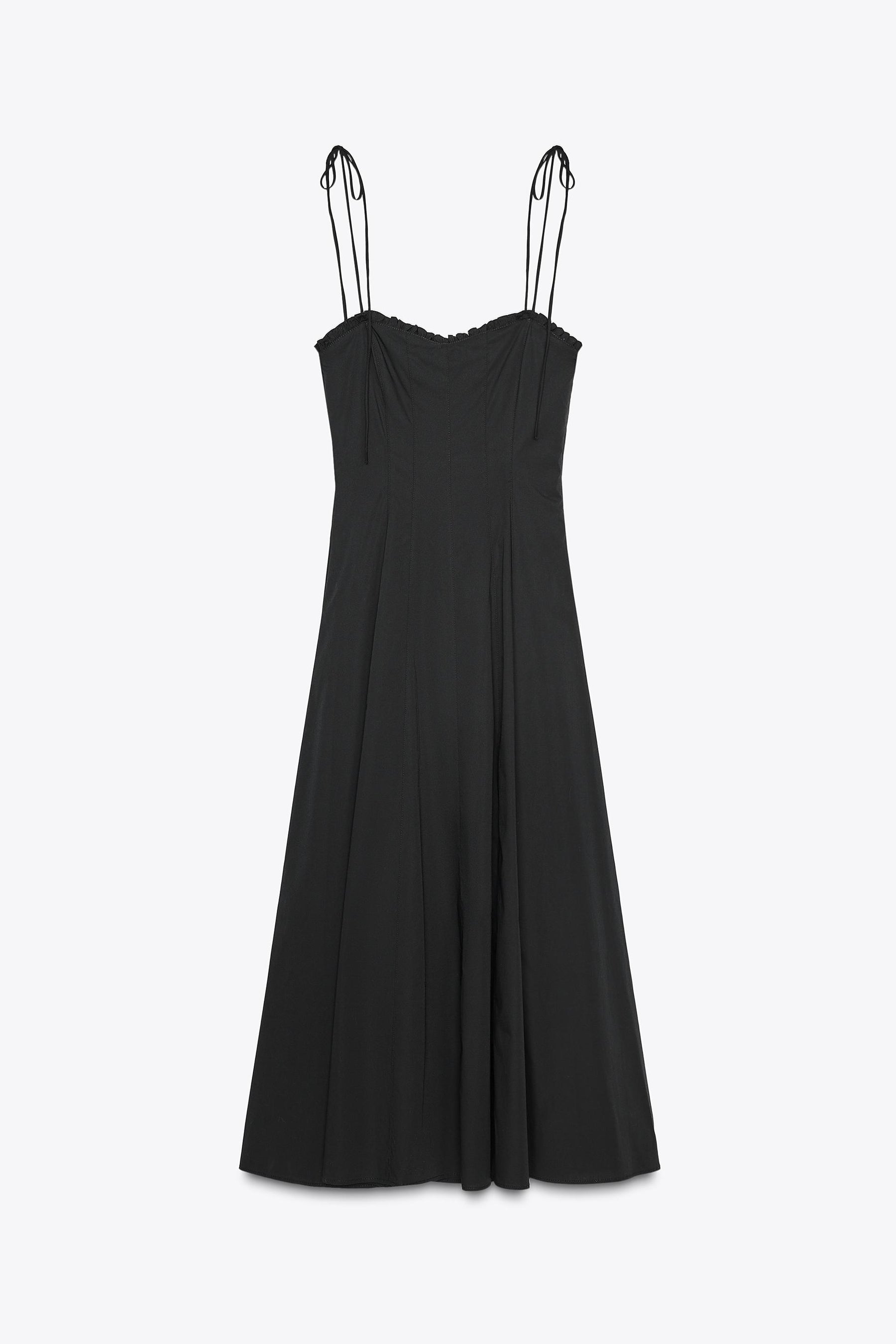 RUFFLE POPLIN MIDI DRESS - Image 2