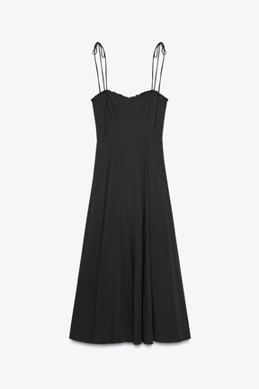 RUFFLE POPLIN MIDI DRESS - Image 2