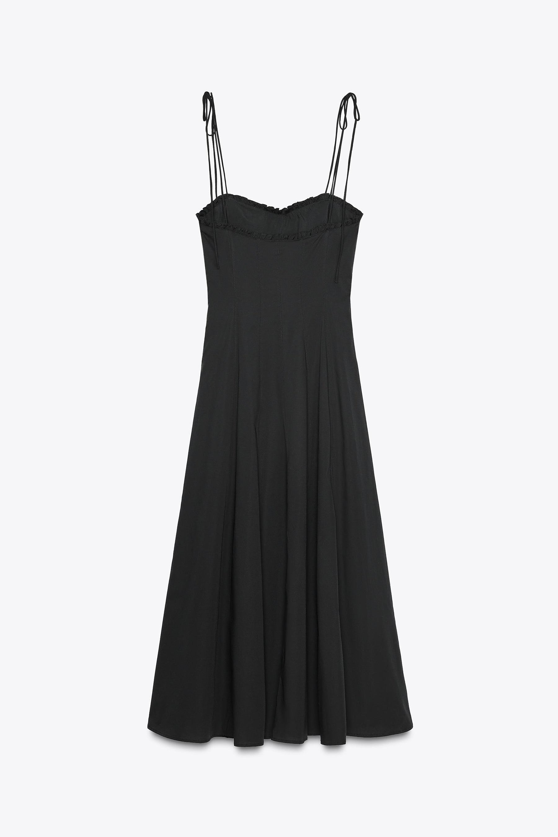 RUFFLE POPLIN MIDI DRESS - Image 3
