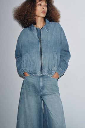 ZW COLLECTION DENIM BOMBER JACKET - Image 2