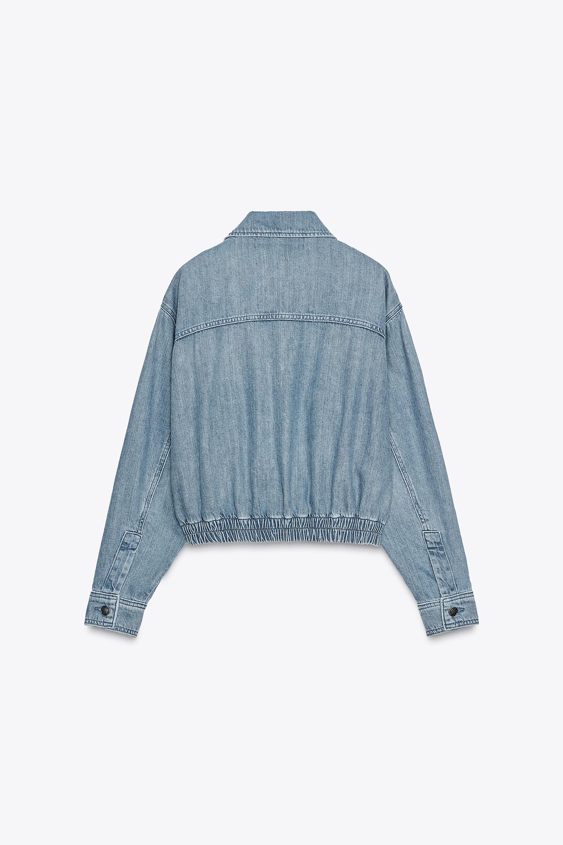 ZW COLLECTION DENIM BOMBER JACKET - Image 6