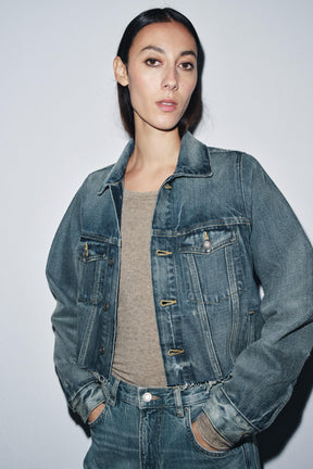 ZW COLLECTION CROPPED DENIM JACKET - Image 3