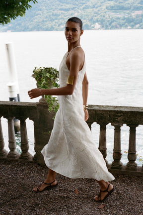 HALTER DRESS WITH FLORAL EMBROIDERY - Image 3