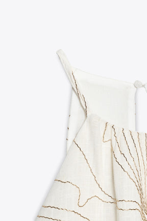 HALTER DRESS WITH FLORAL EMBROIDERY - Image 8