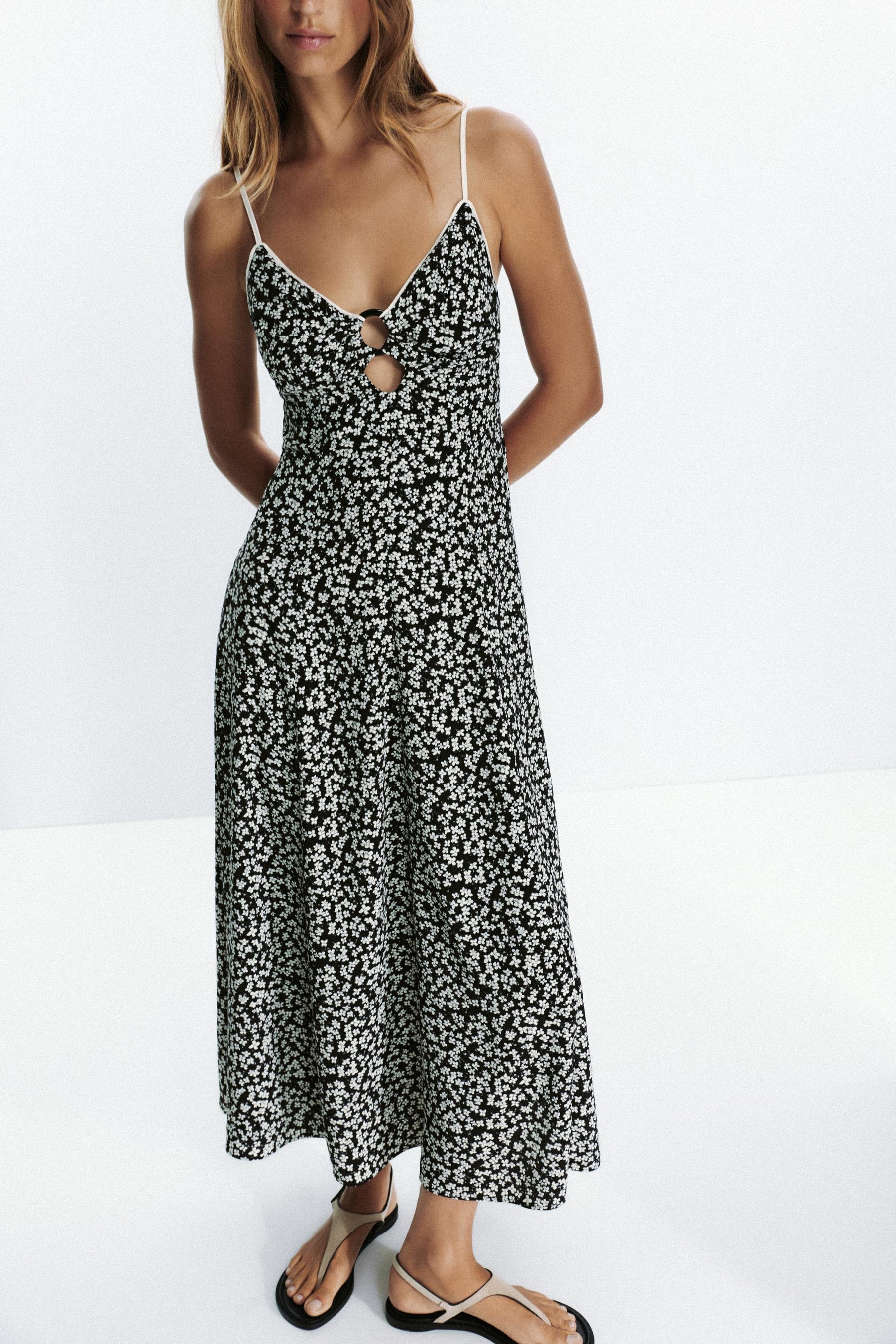 FLORAL PRINT MIDI DRESS - Image 3