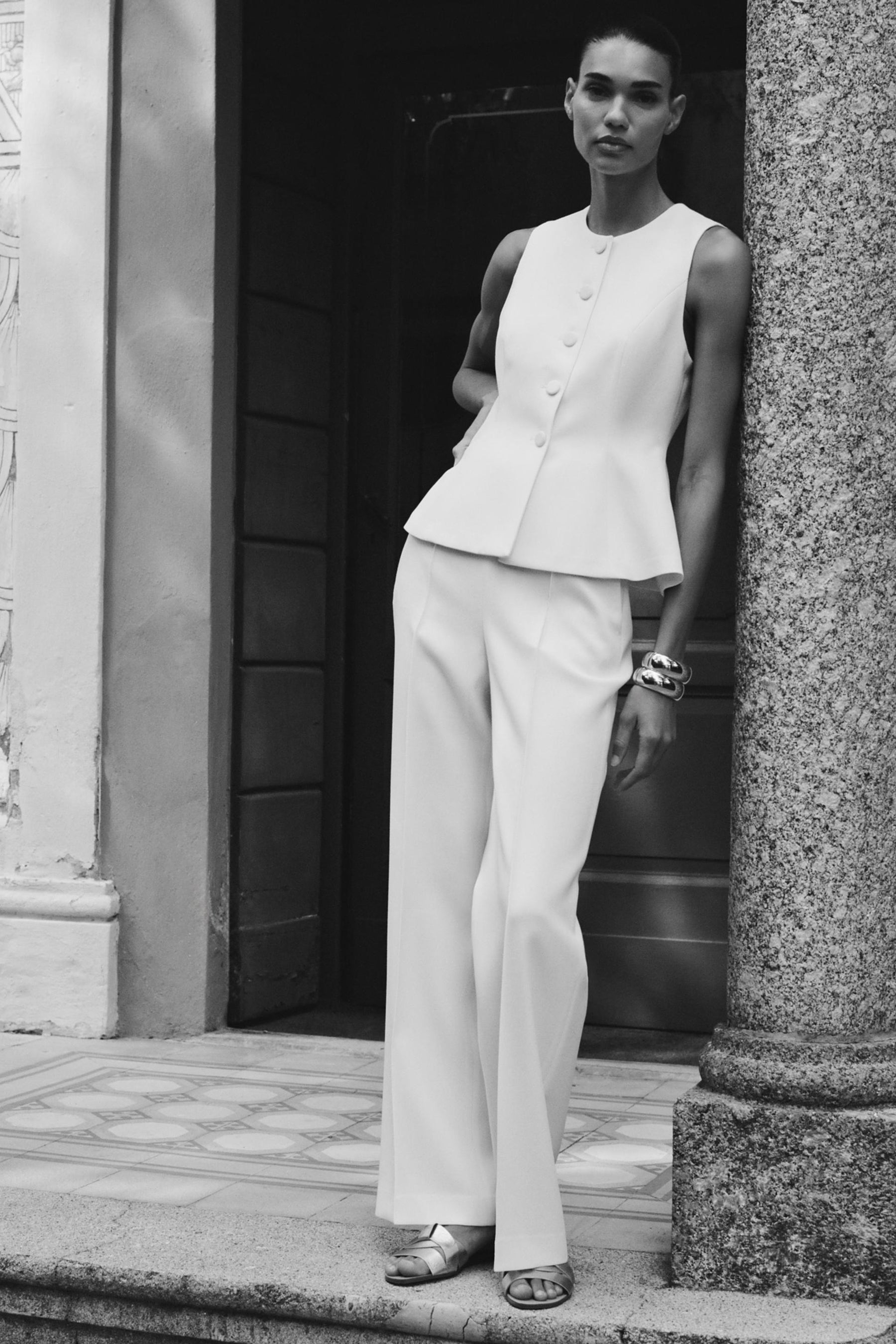 Straight-leg High-waist Trousers