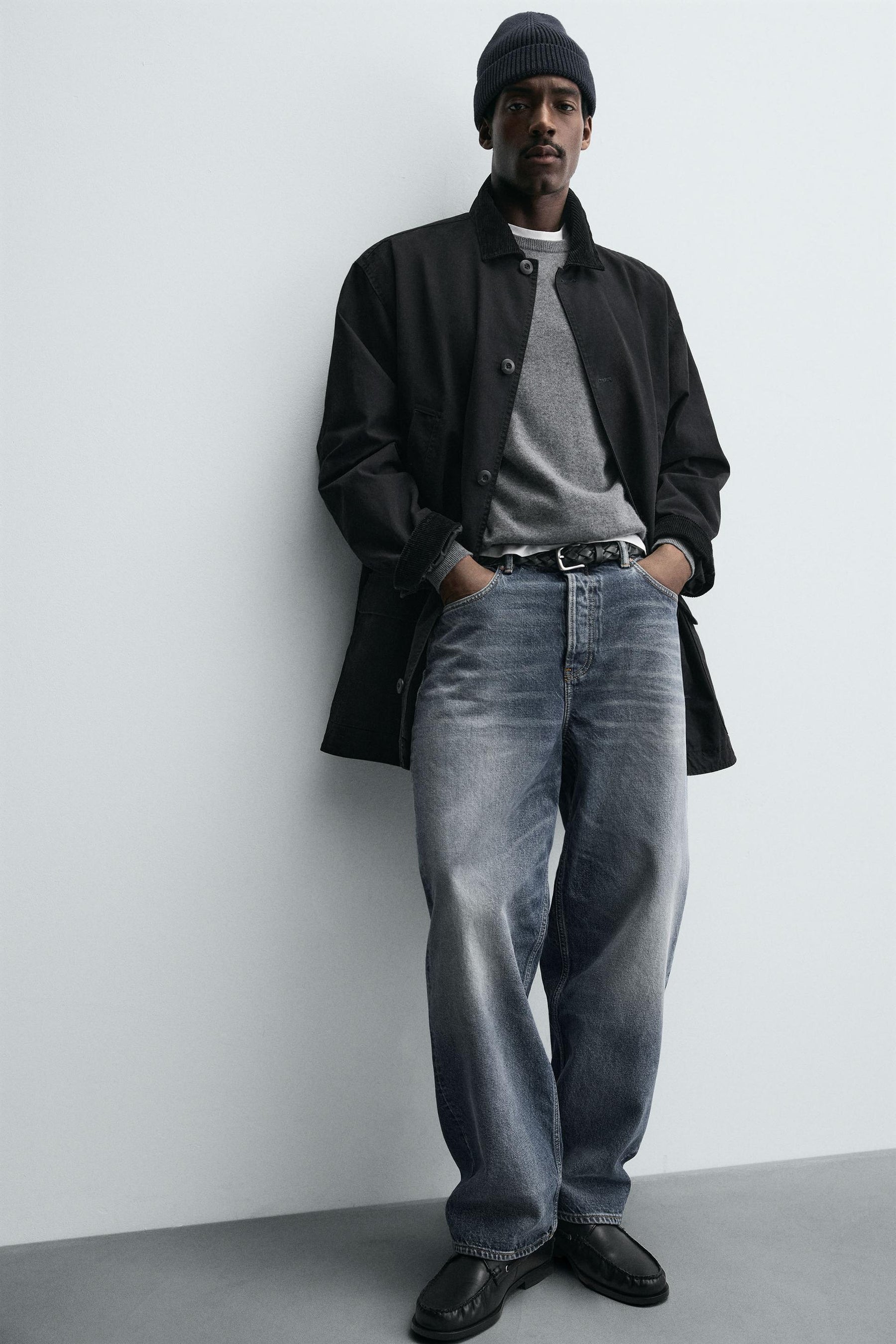 DENIM TRENCH COAT WITH CONTRAST COLLAR - Image 6