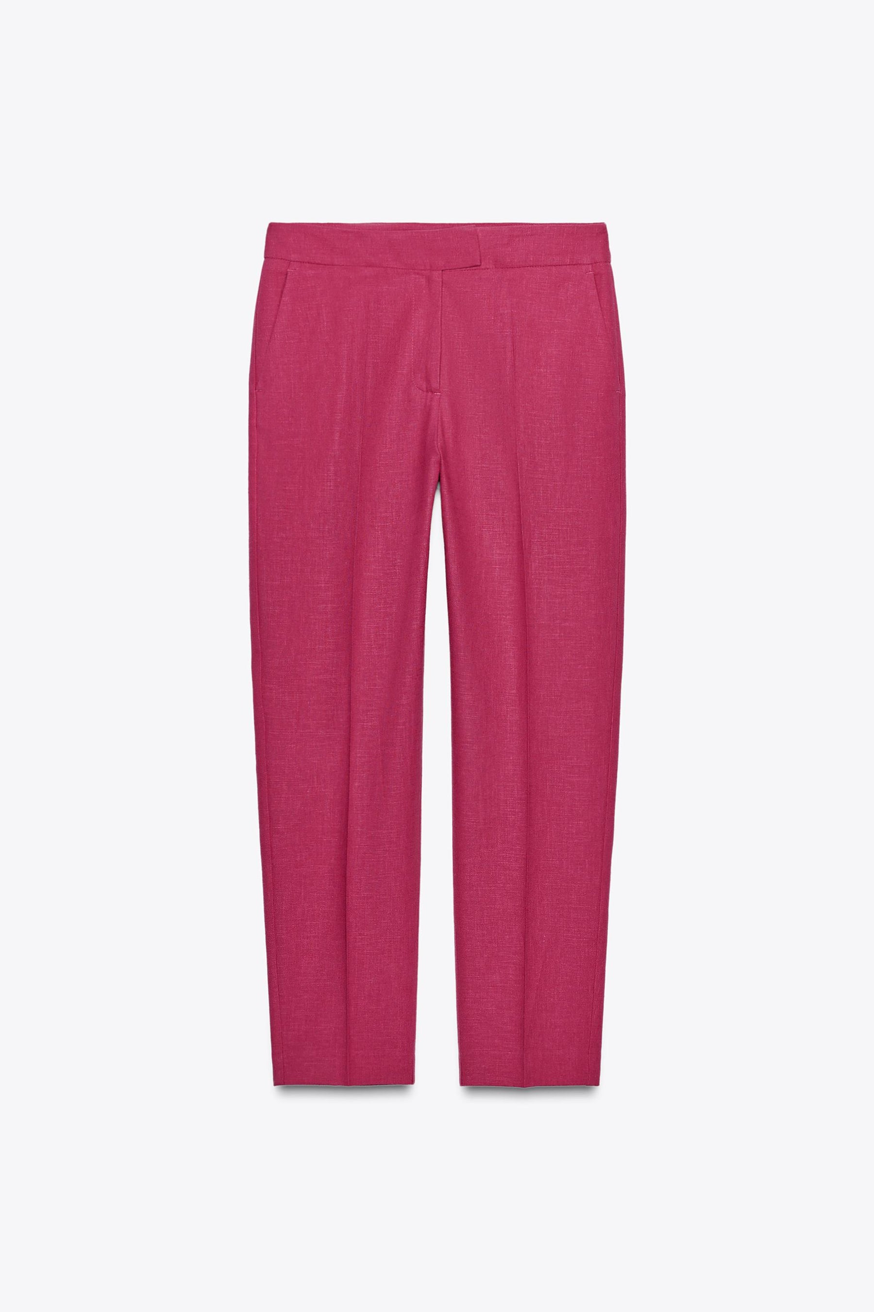 High-waist slim trousers