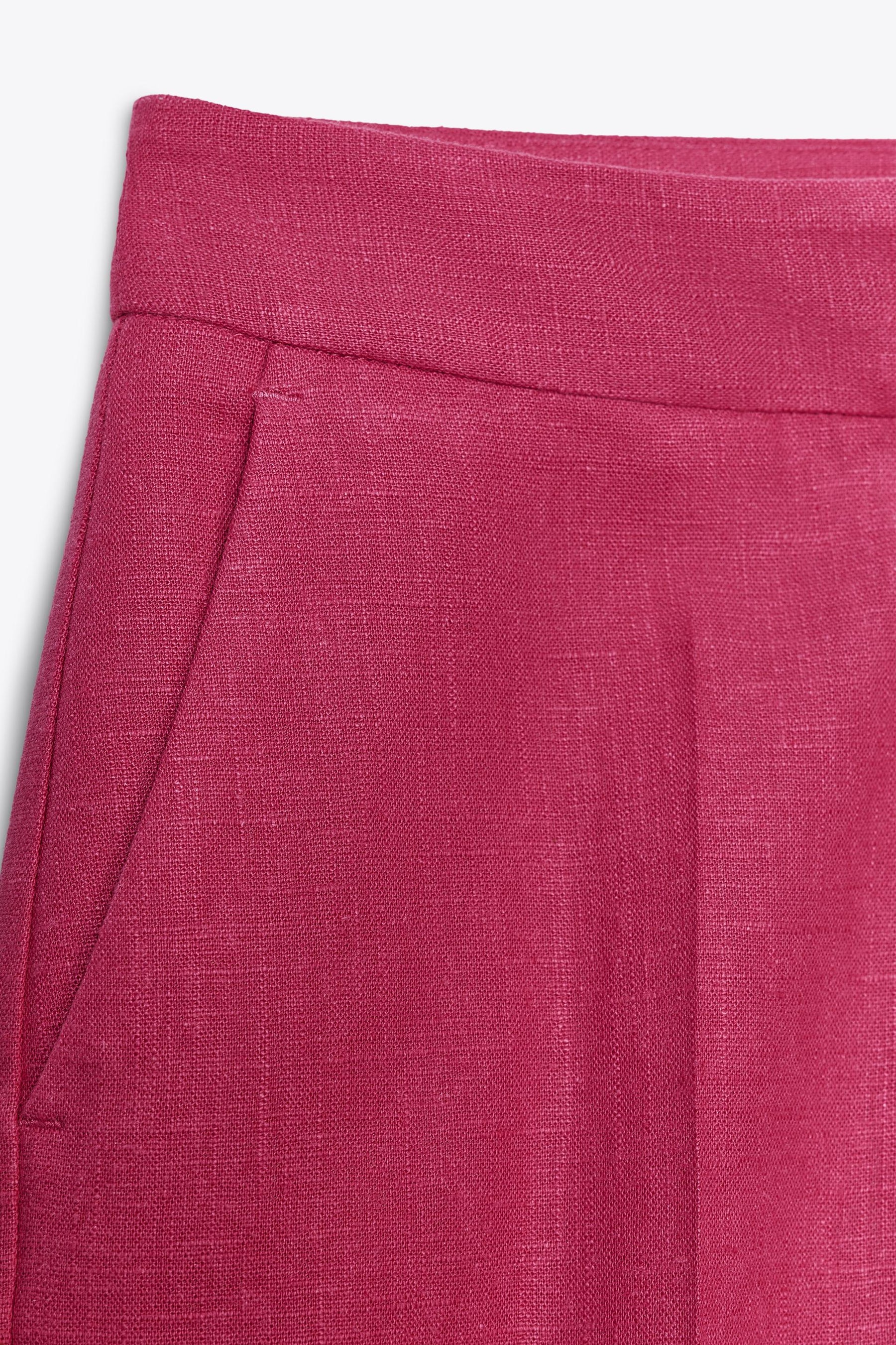 High-waist slim trousers