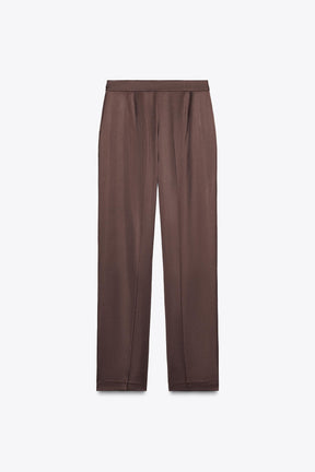 SATIN STRAIGHT-LEG TROUSERS