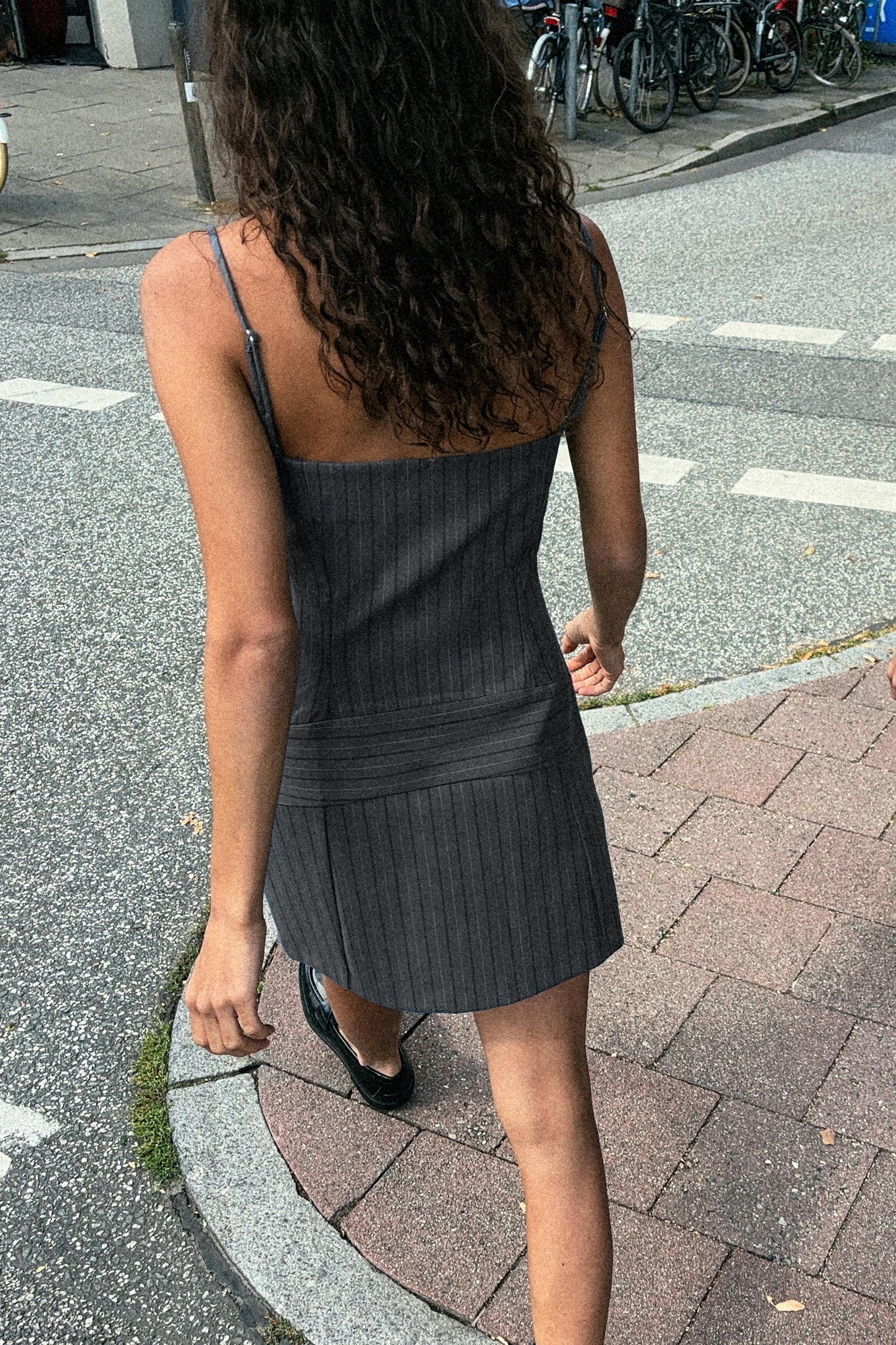 CONTRAST PINSTRIPE DRESS - Image 2