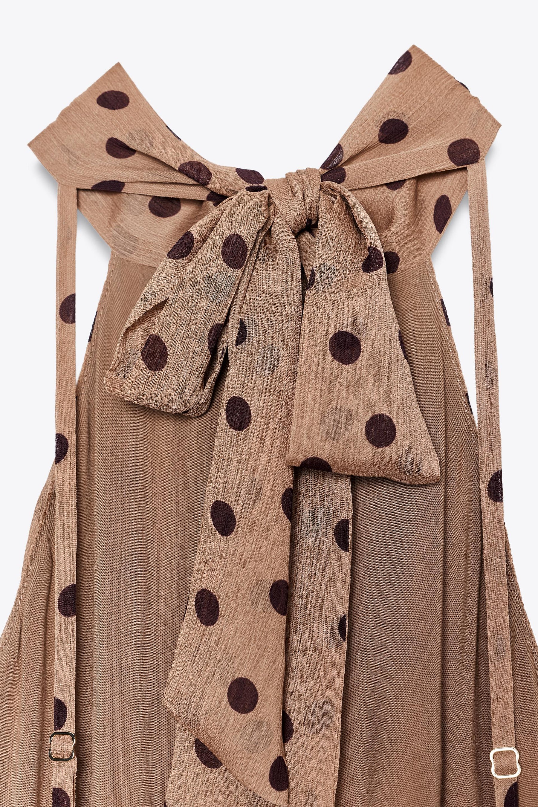 POLKA DOT MIDI DRESS WITH BELT - Image 6
