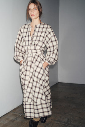 ZW COLLECTION CHECK SHIRT DRESS - Image 3